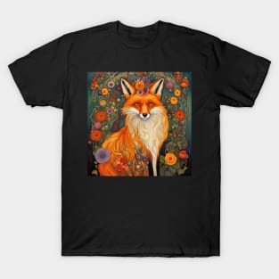 Foxy With Flowers in the Garden T-Shirt